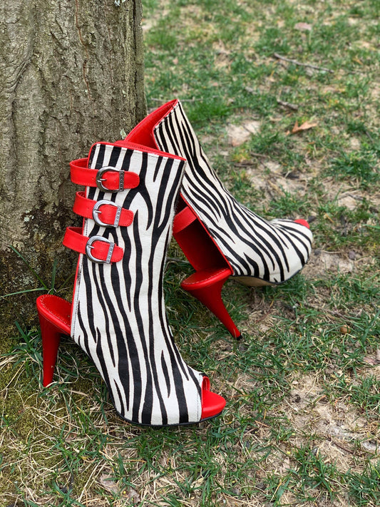 Red Zebra - Ankle Stiletto