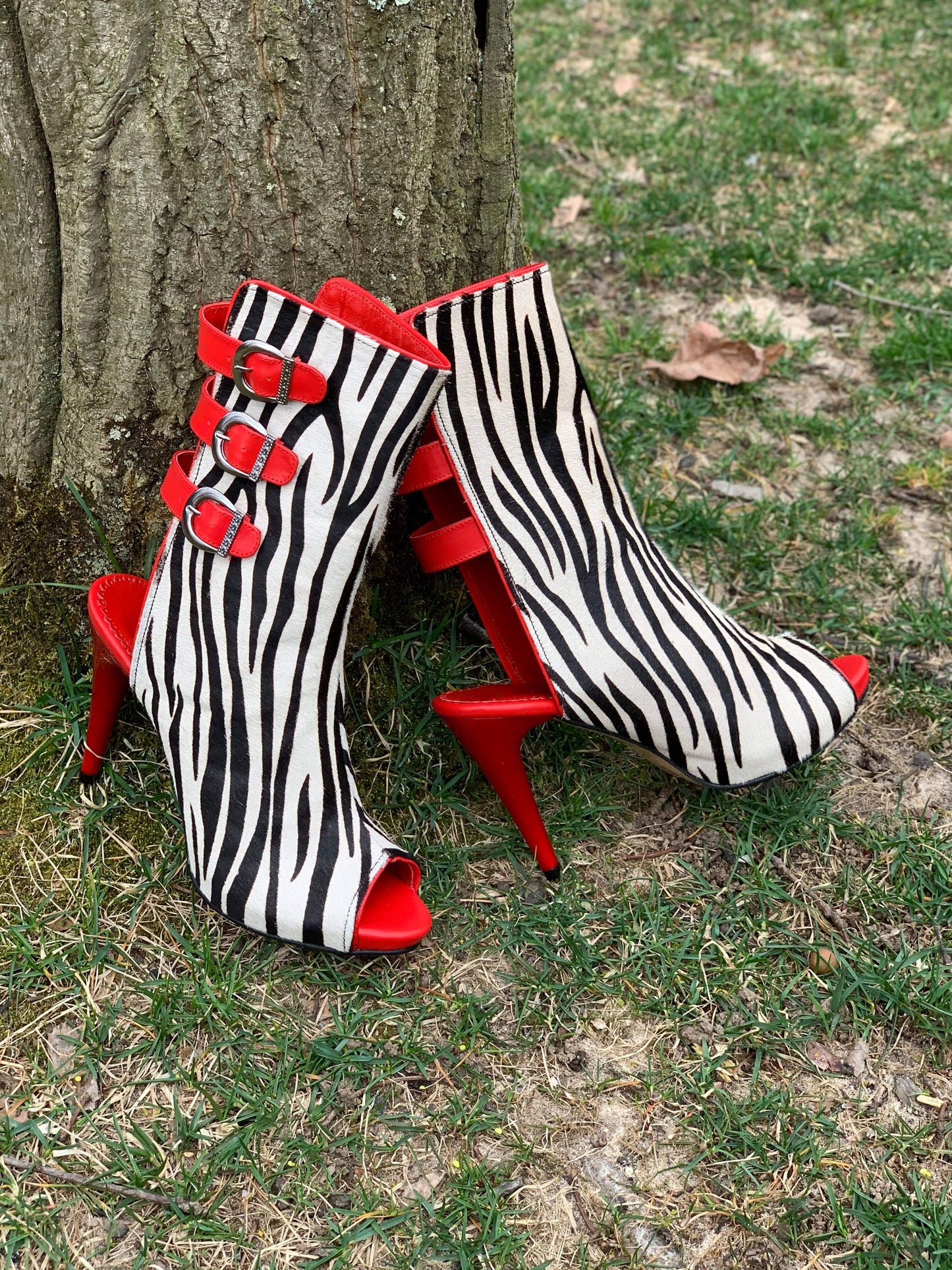 Red Zebra - Ankle Stiletto