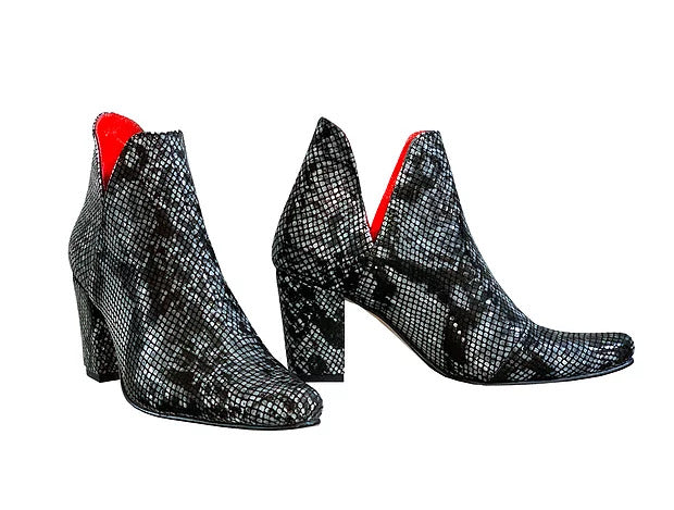 Python Leather/Suede Ankle Boot - Cuban