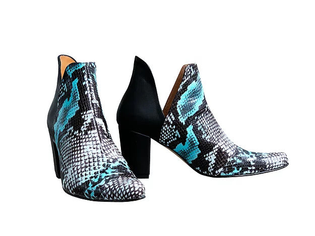 Python Leather/Suede Ankle Boot - Cuban