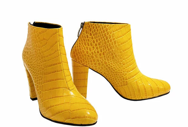 Python Chunky Ankle Boots