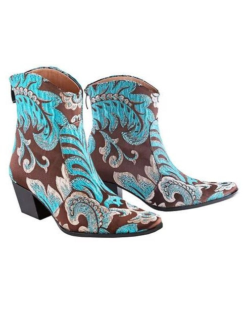 Turquoise Brown Ankle Cowboys